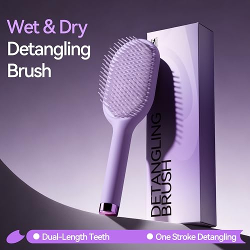 Detangling Hair Brush with Dual-Length Teeth for Wet & Dry Hair