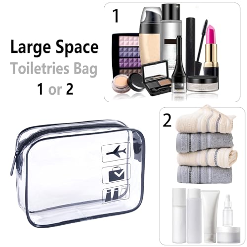 TSA Approved Clear Toiletry Bag 3-Pack Quart Size