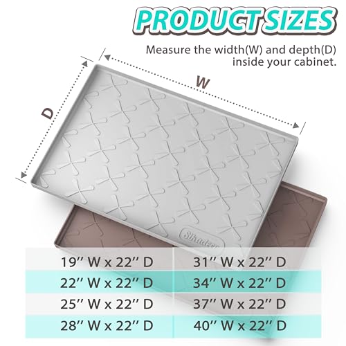 SIKADEER Under Sink Mat for Kitchen Waterproof, 28" x 22" Silicone Mat Cabinet Liner for Bathroom Under Sink Organizer with Raised Edge, Fits 30inch Standard Cabinet Under Sink Drip Tray Protector