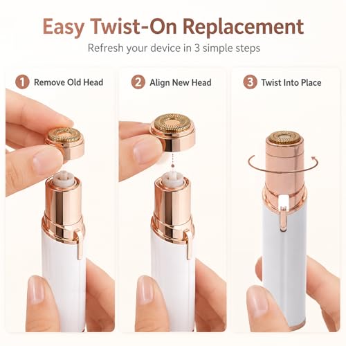 6 Pack Replacement Heads for Flawless Generation 2 Facial Hair Remover - Double Halo Blades