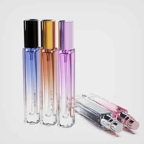 5PCS 10ml Glass Refillable Travel Perfume Atomizer Bottles,Mini Empty Cologne Spray Bottle,Pocket Size Sprayer Portable for Travel and Sample Container Toiletries Dispenser