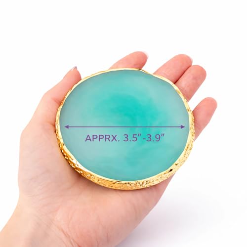 Resin Nail Art Palette with Gold Edge - Gel Polish Mixing Board