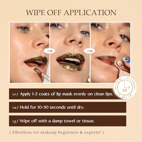 Peel Off Lip Stain-Long Lasting & Waterproof peel off lip liner, Waterproof, Smudge-Proof, Matte Finish, Highly Pigmented, Easy Application for Bold Color, 0.135 fl. oz