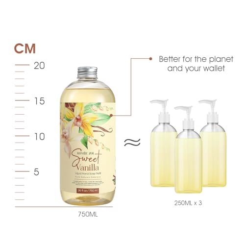 ROMIIE ZOI Sweet Vanilla Liquid Hand Soap Refill Set - 3 Pack