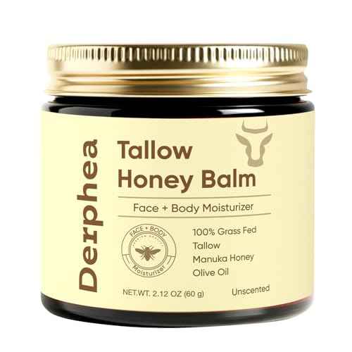Whipped Tallow Honey Balm ? Natural & Organic Face Moisturizer for Crepey, Mature, Dry Skin ? Crepey Skin Cream with Raw Manuka Honey & Olive Oil ? 2.12 oz