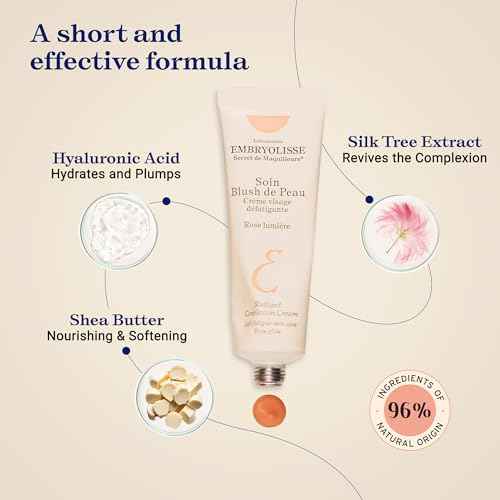 Embryolisse Radiant Complexion Cream. Hybrid Makeup & Face Moisturizer with Hyaluronic Acid & Shea Butter. Illuminating Care for Glowing Skin, 1.01 Fl.Oz.