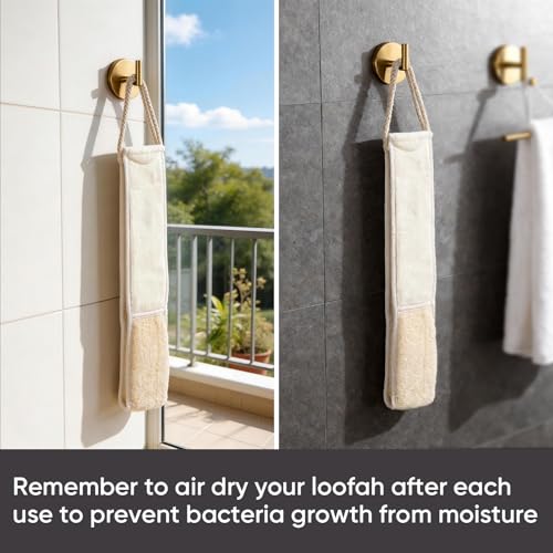 2 Pack Natural Egyptian Loofah Back Scrubber with Handles