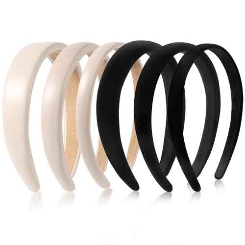 Velvet Headbands for Women and Teens, 6PCS Non-Slip Padded Hairbands with 3 Width Options (0.6", 0.8", 1.2"), Soft Comfortable Hair Accessories for Daily Wear, Makeup, Sports, and Gifts