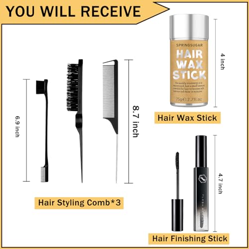 Hair Wax Stick Set with Comb & Finishing Stick
