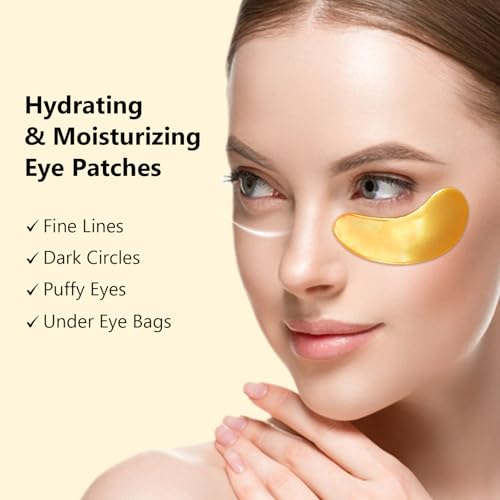 Adofect 24K Gold Under Eye Patches - 30 Pairs for Dark Circles