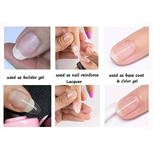 AIMEILI 2Pcs Black White Gel Nail Polish, Builder Base Clear Sheer Color Gel Set
