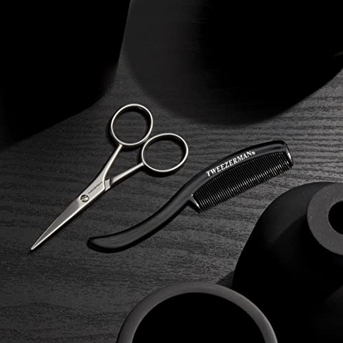 Tweezerman G.E.A.R. Moustache Scissors and Comb, Black