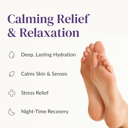 Epielle Relaxing Foot Mask Socks (6 Pack) - Moisturizing Lavender & Melatonin