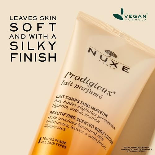 NUXE Prodigieux Beautifying Scented Body Lotion - Luxurious Skin Moisturizer with Coconut, Argan & Almond Oil, 6.7 Fl Oz