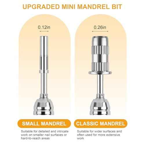 Rolybag Mandrel Nail Drill Bit, Mandrel Bit for Small Sanding Bands, 3/32'' Easy Off Mini Mandrel Bit for Nails, Suitable for Acrylic Nails Gel Manicures, Silver Mandrel Drill Bit 38mm x 3.1mm