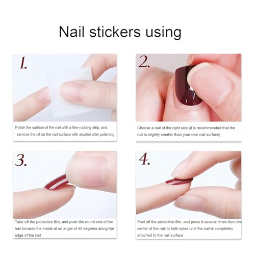 24 Pcs Summer Press On Nails - Striped Ocean Fish Design