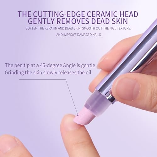 Ceramic Cuticle Oil Pen with Lavender Oil - 3-in-1 Nail Care Tool