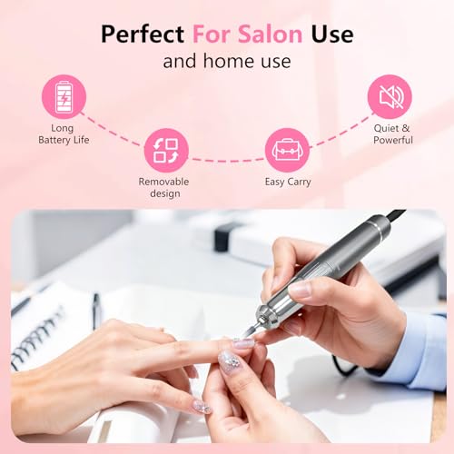 BETE Professional Cordless Nail Drill Kit - 40000 RPM, 8-10h Runtime