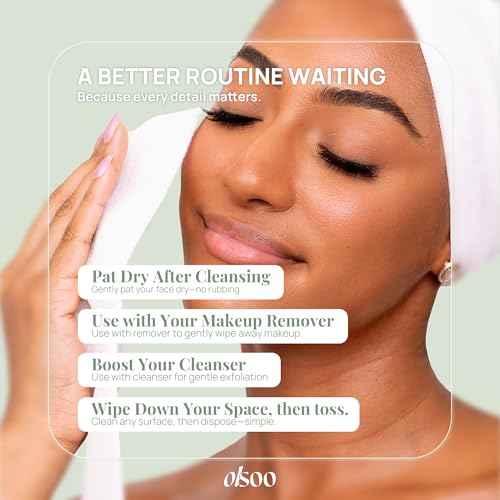 Clean Face Towels XL¢ç ? 100% Viscose, OEKO-TEX Certified, Ultra Soft Disposable Towels, Super Absorbent & Eco-Friendly for All Skin Types (50 Count)