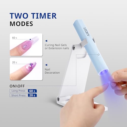 AIRSEE Mini UV Nail Lamp Rechargeable with Stand