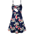connche Floral Maternity Summer Dress Spaghetti Strap Nursing Breastfeeding