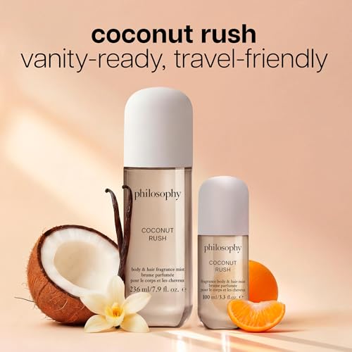 Philosophy Coconut Rush Body & Hair Mist 3.3oz Long-Lasting Fragrance with Vanilla & Pistachio