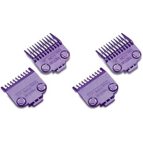 Andis 01900 Master Magnetic Comb Set ? Made Up of Polymer Material, Includes Long-Lasting Magnet Infused with Nano Silver Technology ? Fits Series MBA, MC-2, ML - 2 Pieces, Purple (Pack of 2)