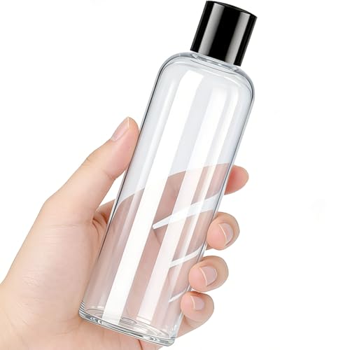 8oz Travel Size Bottles Leak Proof Squeeze Refillable Clear Toiletries and Shampoo Liquid Containers with Black Disc Cap 48 Pack