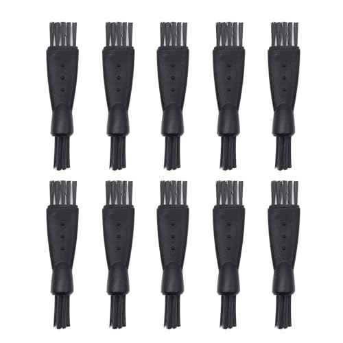 Quacc 10 PCS Mens Electric Shaver Cleaning Brush Black Double Sided Razor Brush for Cleaning Trimmer Hair Clipper Keyboard