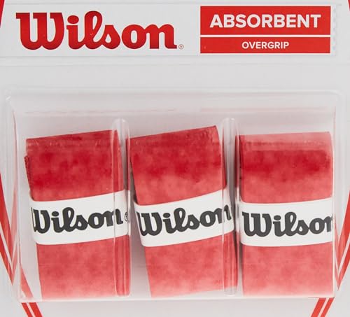 WILSON Advantage Tennis Racquet Over Grip (Pack of 3), Red