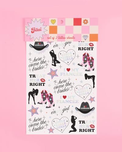 xo, Fetti Pride Bride Temporary Tattoos - 52 Glitter Styles