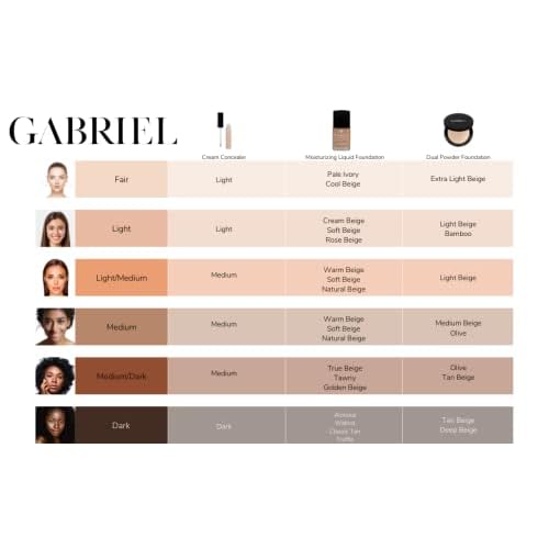Gabriel Cosmetics Liquid Foundation, Organic Formula- 1 fl oz. (Natural Beige, 1.0)