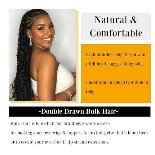 QTHAIR Deep Wave Human Hair Bulk For Braiding No Weft (20"#1 Jet Black)16A 100% Unprocessed Brazilian Virgin Hair Extensions Deep Wave Bundle Human Hair Bulk Hair for Brading