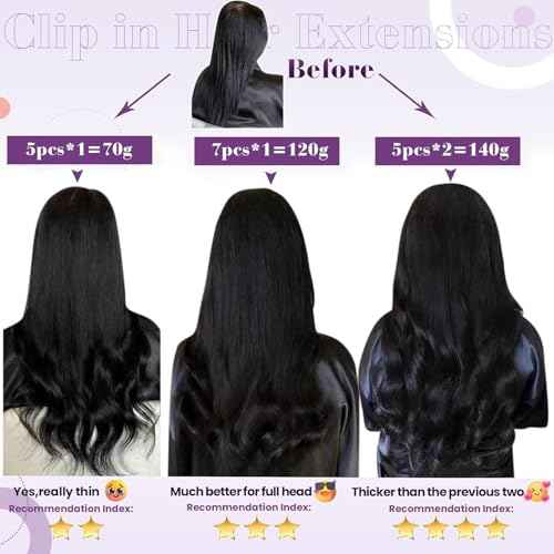 LaaVoo Human Hair Extensions Clip ins 22 Inch 150g Clip in Hair Extensions Human Hair Auburn Brown Hair Extensions Real Human Hair Clip ins Long Full Head 7pcs