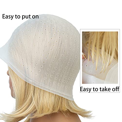 Pre-Punched Silicone Hair Highlight Cap Set with Hook & Brushes