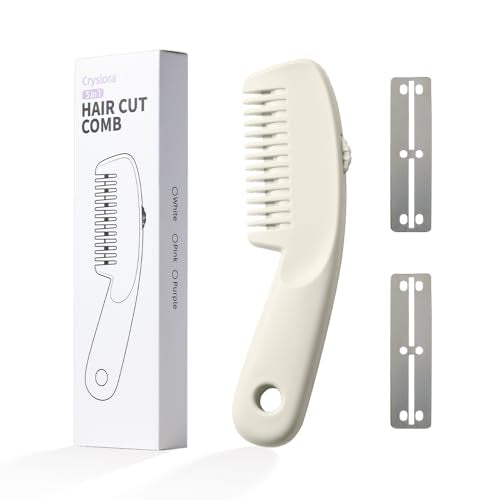 Hair Razor Comb, Hair Thining Trimmer, Homeuse Cutting and Styling Comb (White)