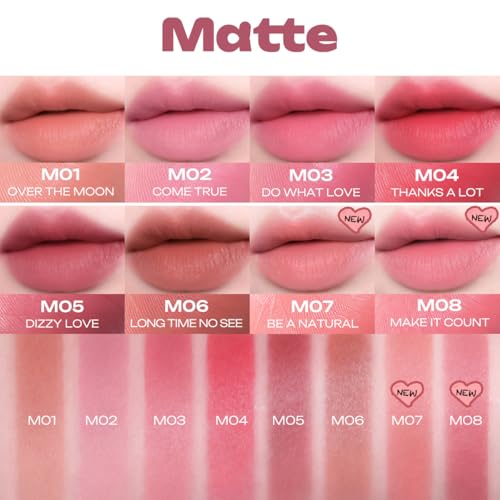 Peripera Slip On My Lip Matte Lipstick - Long-Lasting Slim Crayon
