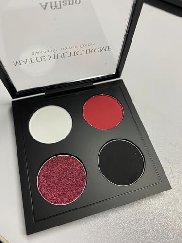 Afflano Gothic Red Eyeshadow Palette - 4 Matte & Chrome Shades