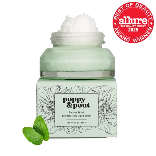 Poppy & Pout Sweet Mint Natural Lip Scrub | Sugar Exfoliator
