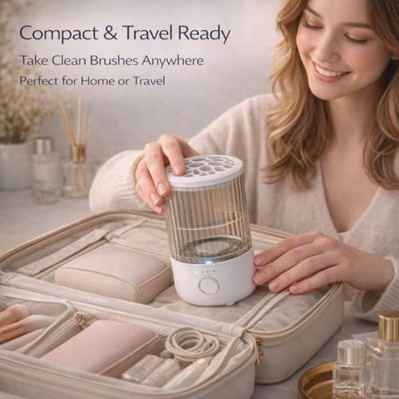 Automatic Electric Makeup Brush Cleaner with 4 Speeds - USB Rechargeable