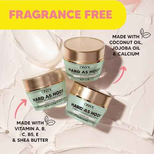 Onyx Professional Hard As Hoof Nail Strengthening Cream, Unscented - Nail Growth & Conditioning Cuticle Cream Stops Splits, Chips, Cracks & Strengthens Nails, 1 oz