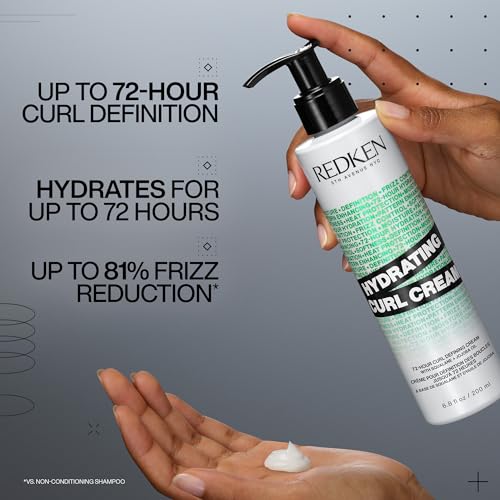 Redken Hydrating Curl Cream - 72 Hour Curl Definition, Heat Protection up to 450¡ÆF, Hydrates & Reduces Frizz, With Squalane & Jojoba Oil, (Pack of 2)