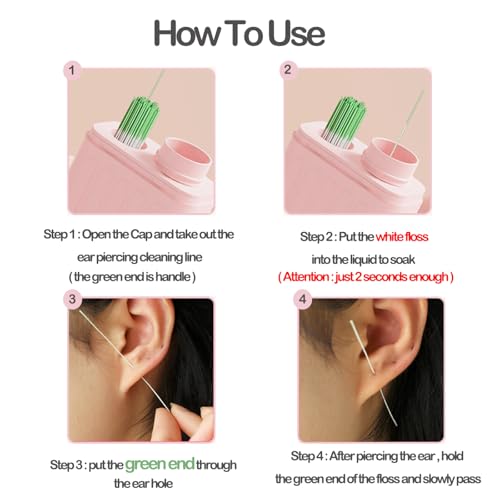 Piercing Cleaner Kit with 240pc Floss & Solution