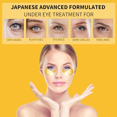 24K Gold Eye Masks - 70 Pc Collagen & Caffeine Under Eye Patches