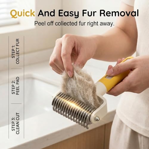 Dual-Sided Pet Grooming Comb with Spray for Dogs & Cats