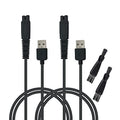 Charger Replacement for Skull Shaver Pitbull/Palm/Silver, MicroTouch Solo Razor - USB Power Cord Accessories and Clean Brush 2-Pack