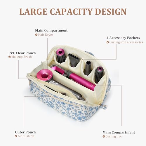 Quilted Floral Hair Tool Travel Case – Fits Dyson Airwrap