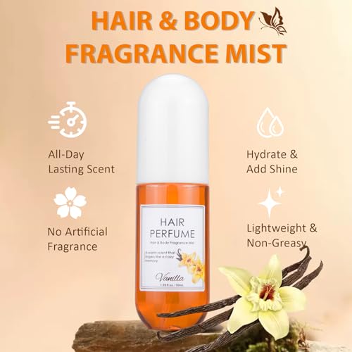 Msktasy Vanilla Hair & Body Perfume Spray - Long-Lasting Pheromone Mist