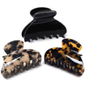Tortoise & Leopard Print Medium Claw Hair Clips - 3 Pack