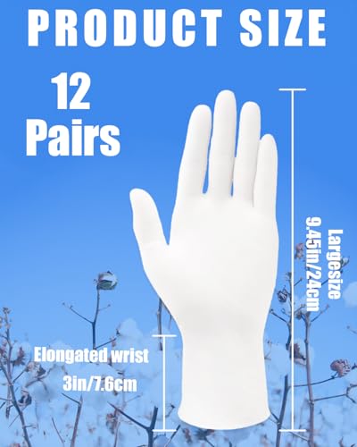 24 Pcs Cotton Moisturizing Gloves for Eczema Relief and Sleep